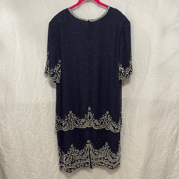 Vintage Laurence Kazar Fully Beaded Silk Dress - Picture 3 of 5